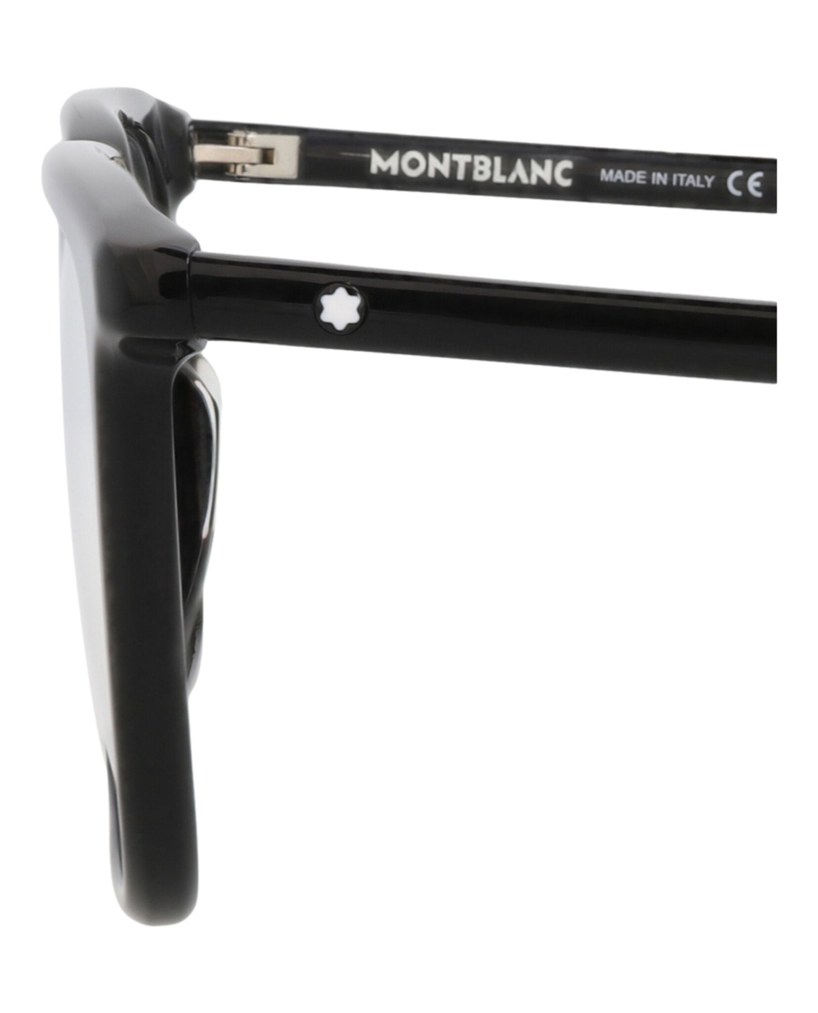 Montblanc Montblanc Mens Square/Rectangle Black Black Transparent Fashion Designer Eyewear
