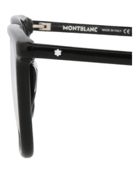 Montblanc Montblanc Mens Square/Rectangle Black Black Transparent Fashion Designer Eyewear