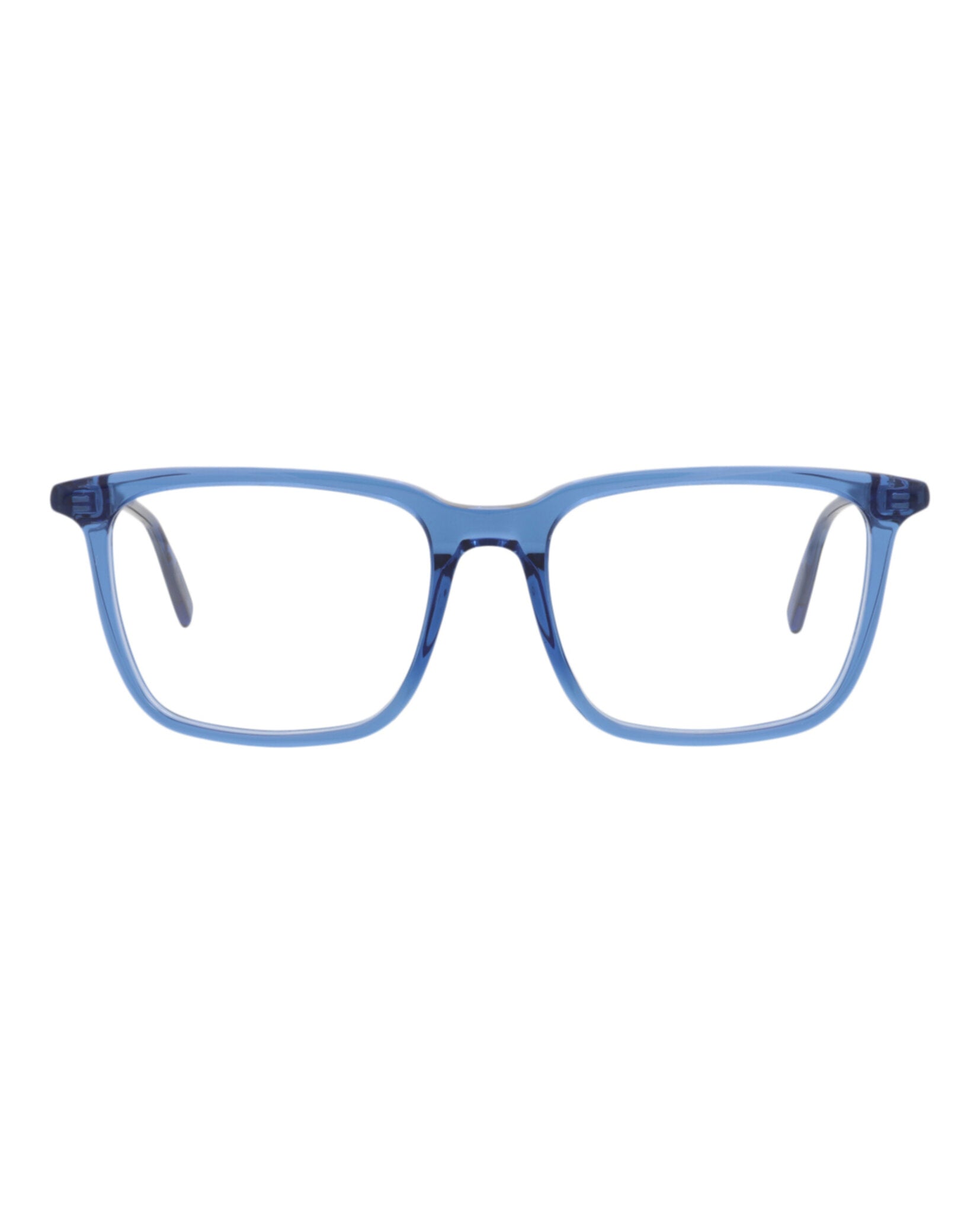 Montblanc Mens Square/Rectangle Blue Blue Transparent Fashion Designer Eyewear