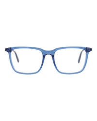 Montblanc Mens Square/Rectangle Blue Blue Transparent Fashion Designer Eyewear