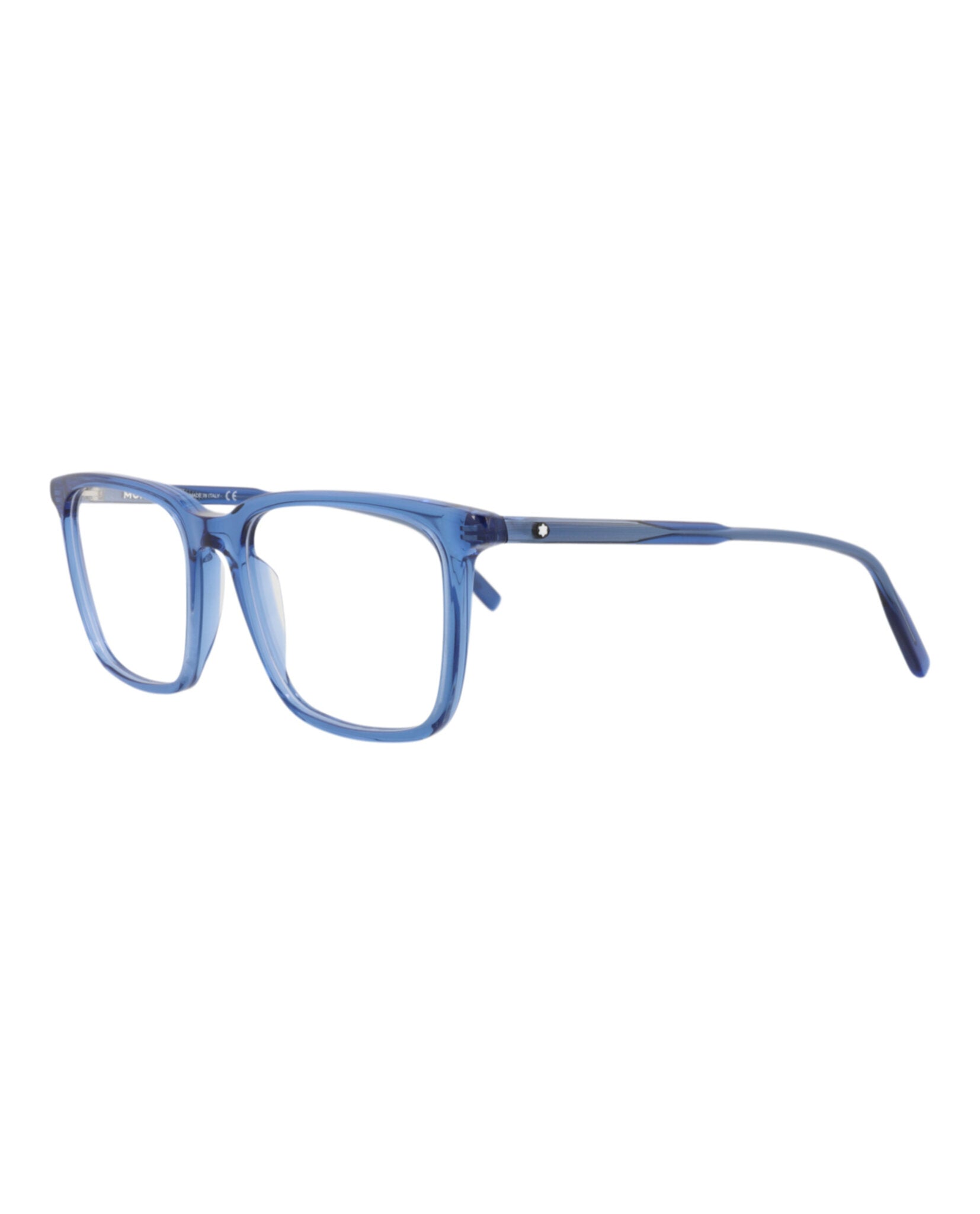 Montblanc Mens Square/Rectangle Blue Blue Transparent Fashion Designer Eyewear