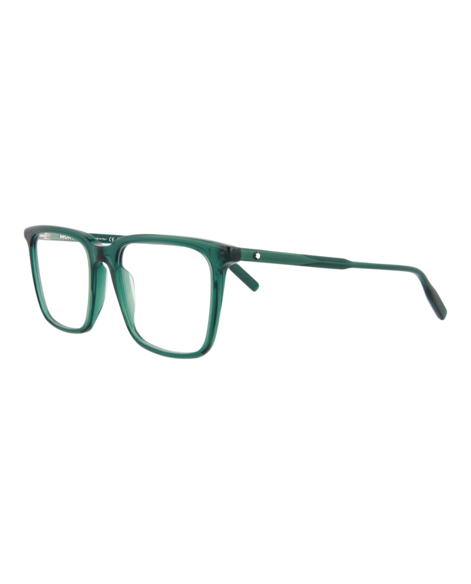 Montblanc Mens Square/Rectangle Green Green Transparent Fashion Designer Eyewear