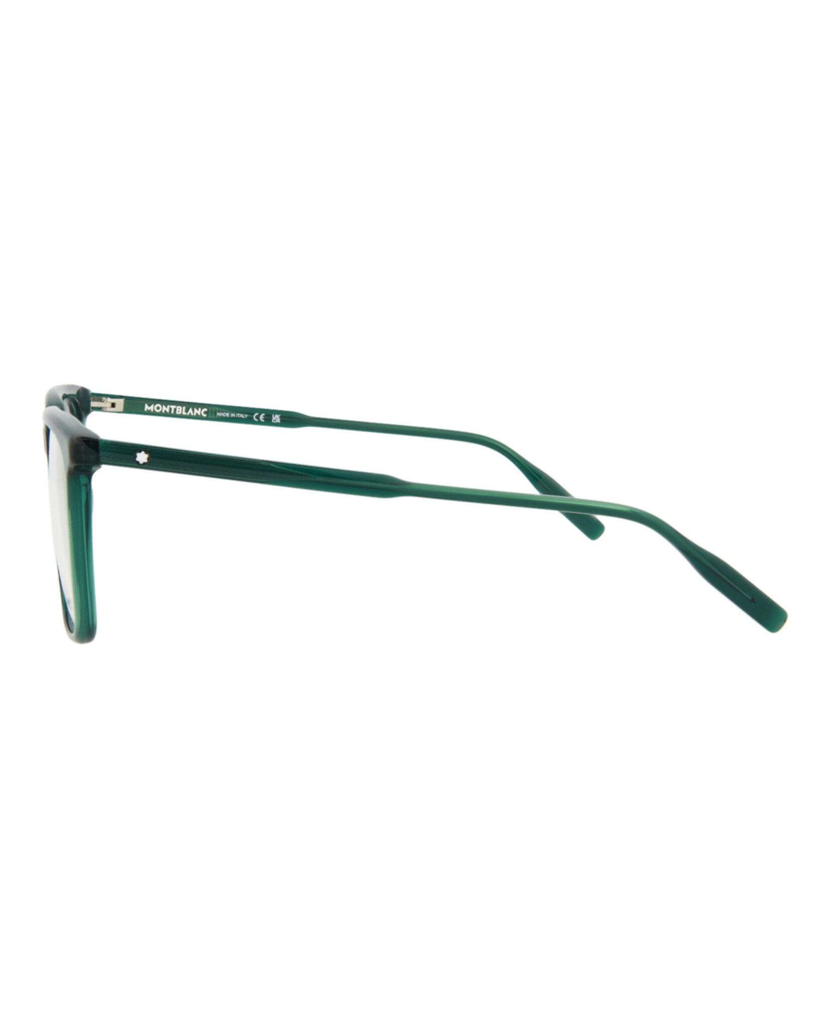 Montblanc Mens Square/Rectangle Green Green Transparent Fashion Designer Eyewear