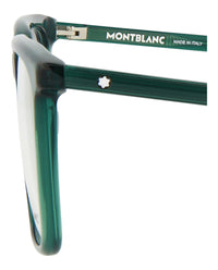 Montblanc Mens Square/Rectangle Green Green Transparent Fashion Designer Eyewear