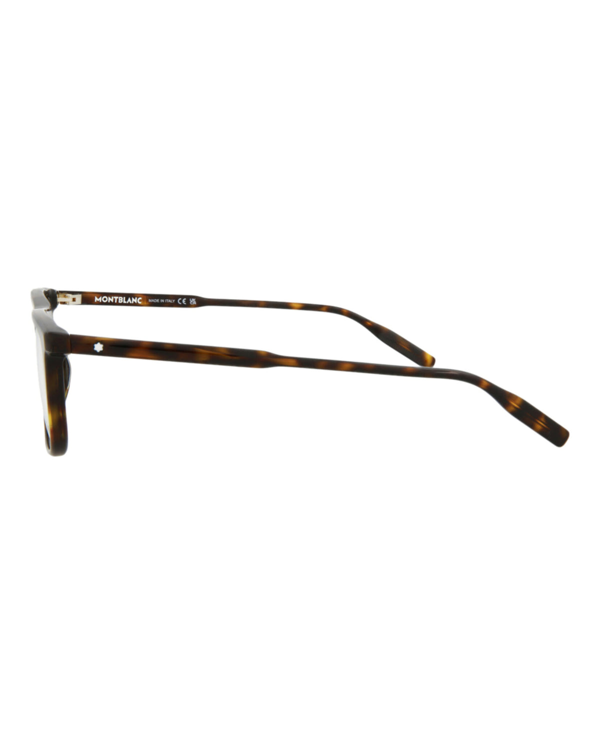Montblanc Mens Square/Rectangle Shiny Dark Havana Fashion Designer Eyewear