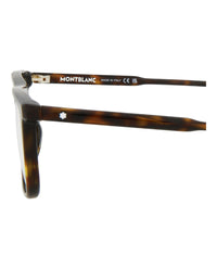 Montblanc Mens Square/Rectangle Shiny Dark Havana Fashion Designer Eyewear