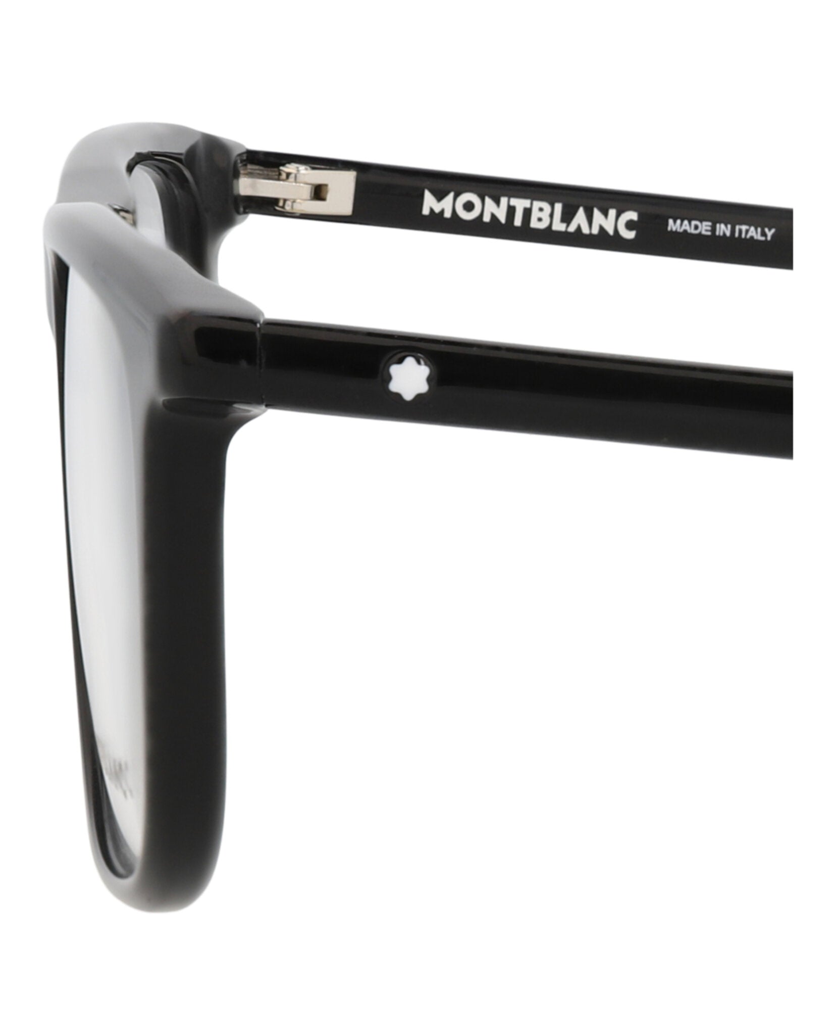 Montblanc Montblanc Mens Square/Rectangle Black Black Transparent Fashion Designer Eyewear