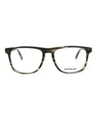 Montblanc Mens Square/Rectangle Grey Grey Transparent Fashion Designer Eyewear