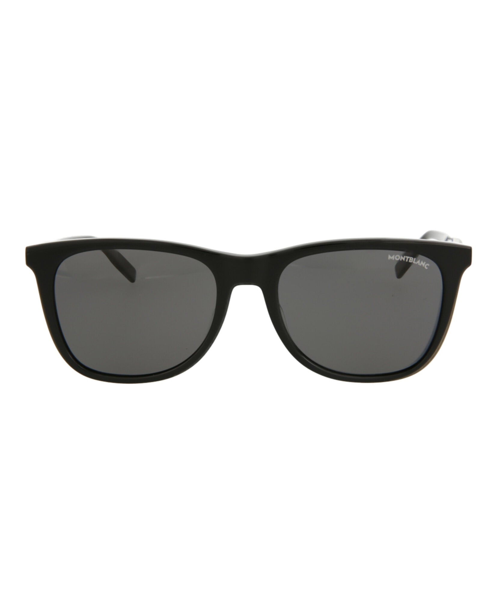 Montblanc Montblanc Mens Square/Rectangle Black Silver Grey Fashion Designer Eyewear