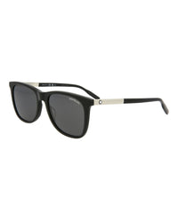 Montblanc Montblanc Mens Square/Rectangle Black Silver Grey Fashion Designer Eyewear