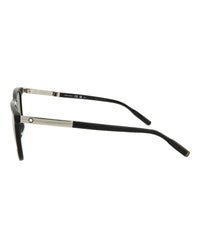 Montblanc Montblanc Mens Square/Rectangle Black Silver Grey Fashion Designer Eyewear