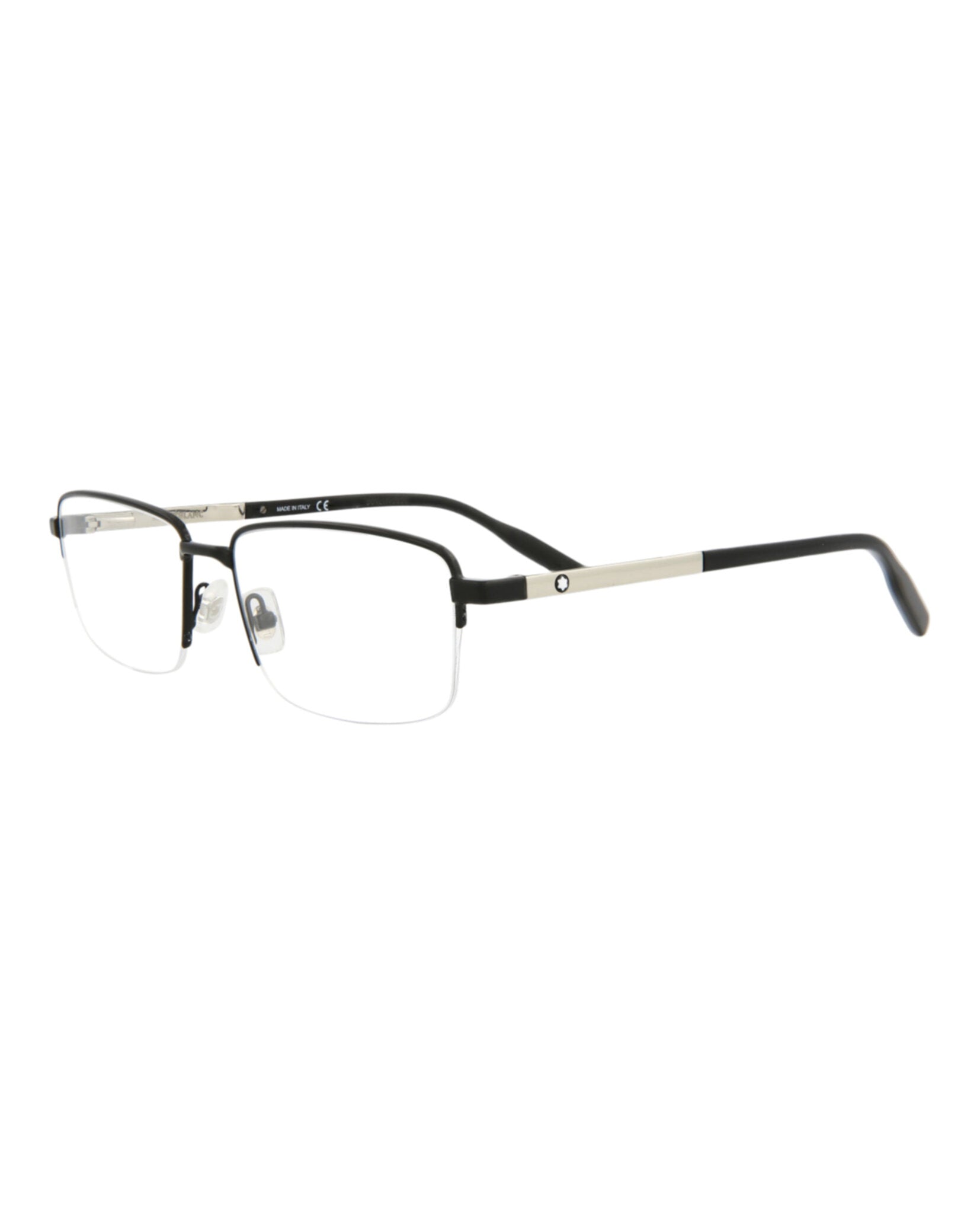 Montblanc Montblanc Mens Square/Rectangle Shiny Silver Fashion Designer Eyewear