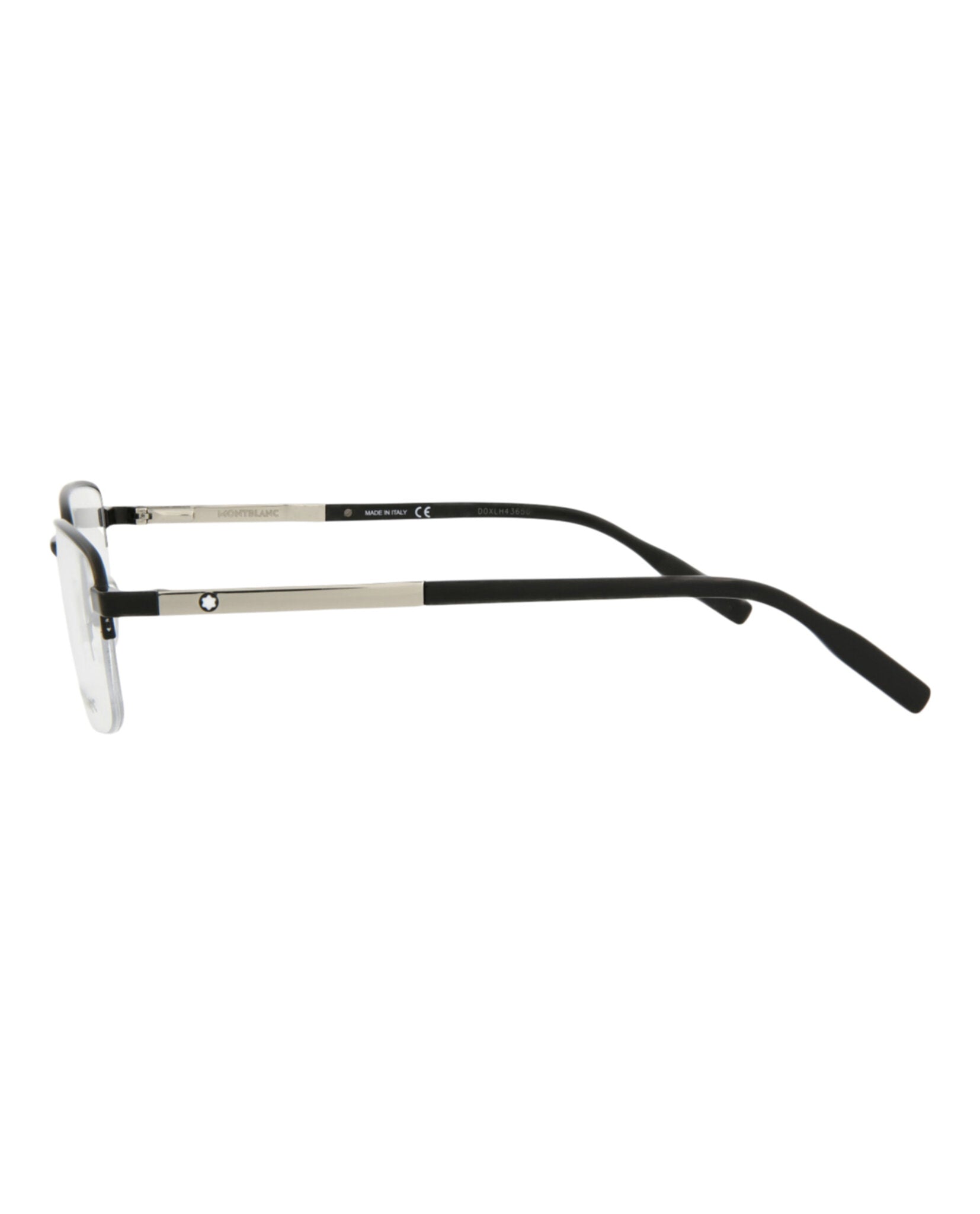 Montblanc Montblanc Mens Square/Rectangle Shiny Silver Fashion Designer Eyewear
