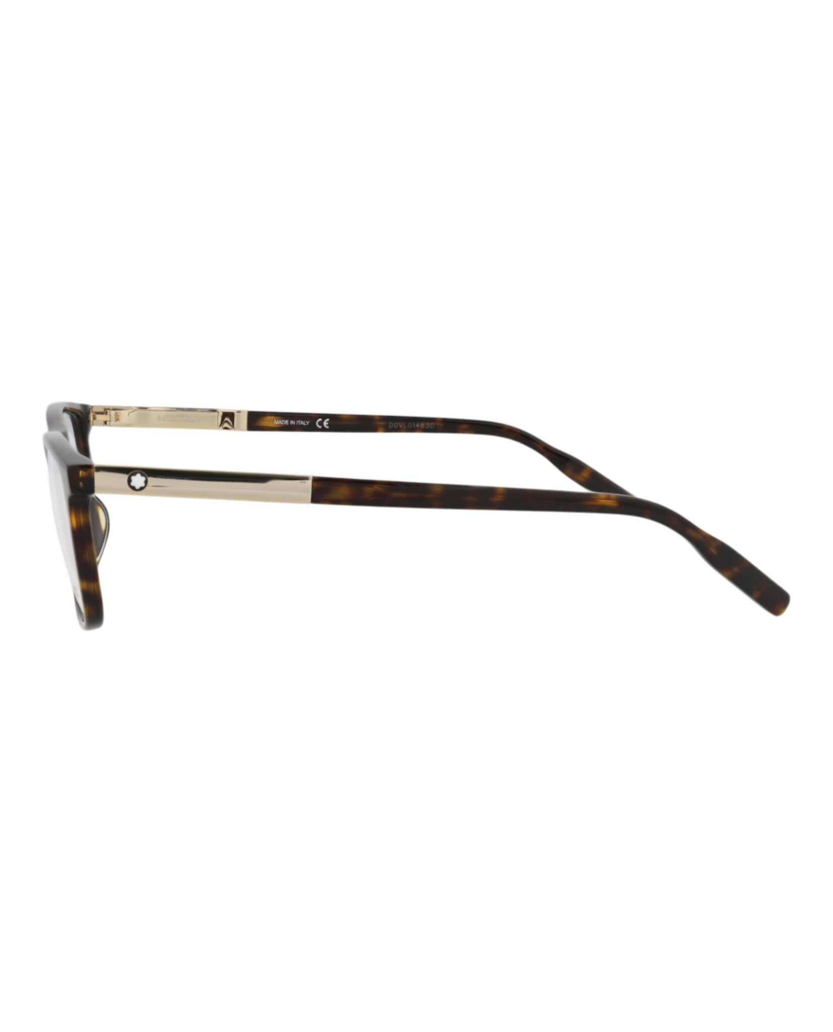 Montblanc Mens Square/Rectangle Havana Gold Transparent Fashion Designer Eyewear