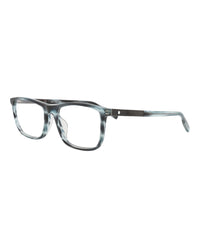 Montblanc Mens Square/Rectangle Blue Ruthenium Transparent Fashion Designer Eyewear