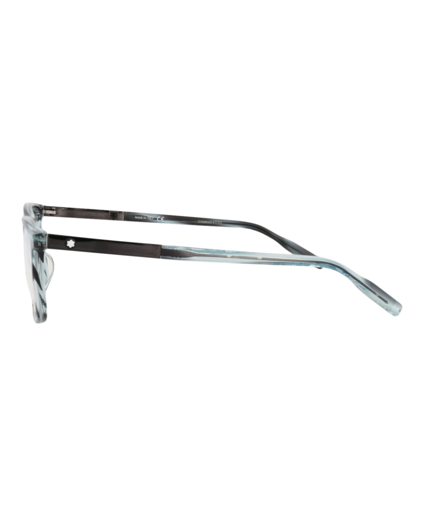 Montblanc Mens Square/Rectangle Blue Ruthenium Transparent Fashion Designer Eyewear