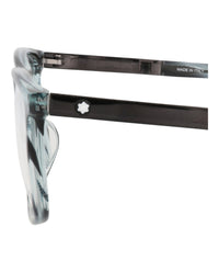 Montblanc Mens Square/Rectangle Blue Ruthenium Transparent Fashion Designer Eyewear