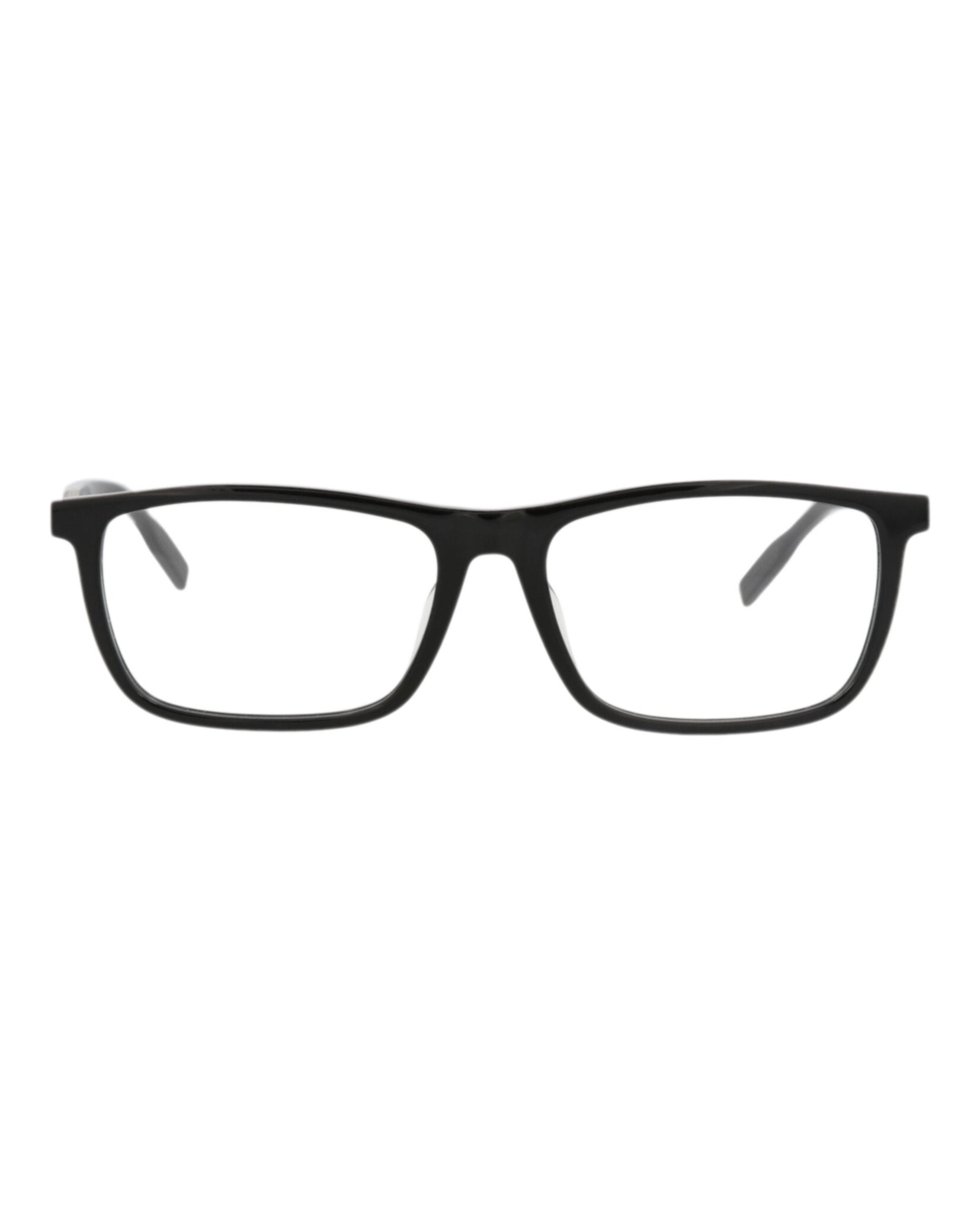 Montblanc Mens Square/Rectangle Black Silver Transparent Fashion Designer Eyewear