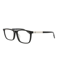 Montblanc Mens Square/Rectangle Black Silver Transparent Fashion Designer Eyewear