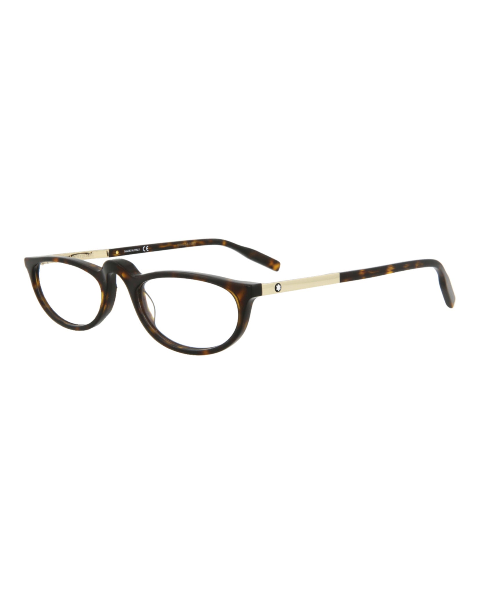 Montblanc Mens Square/Rectangle Havana Gold Transparent Fashion Designer Eyewear