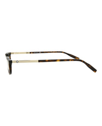Montblanc Mens Square/Rectangle Havana Gold Transparent Fashion Designer Eyewear