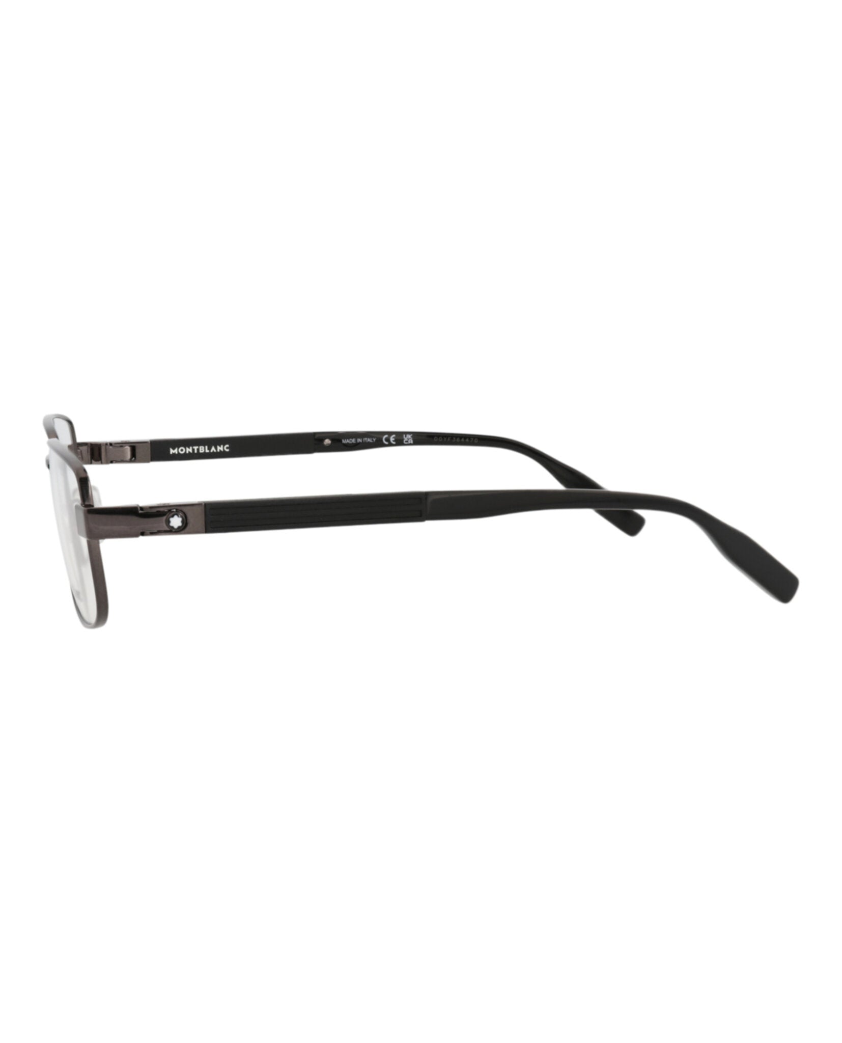 Montblanc Mens Square/Rectangle Ruthenium Black Transparent Fashion Designer Eyewear