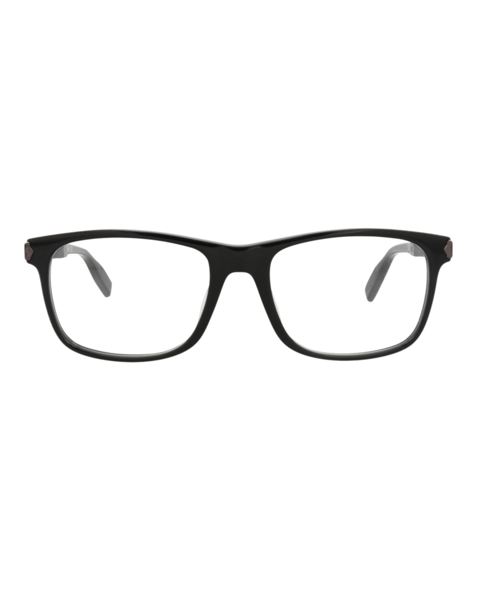 Montblanc Mens Square/Rectangle Black Black Transparent Fashion Designer Eyewear