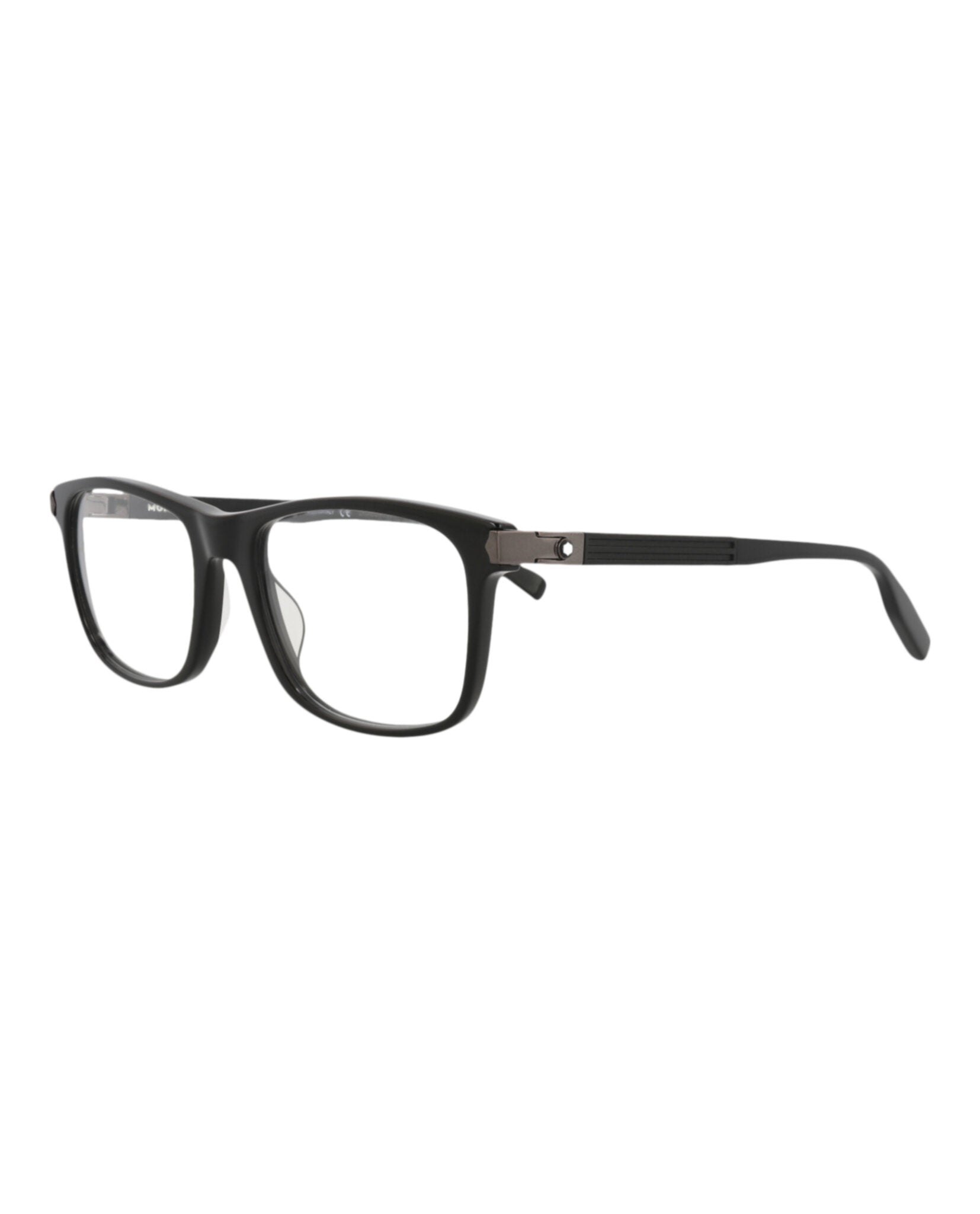 Montblanc Mens Square/Rectangle Black Black Transparent Fashion Designer Eyewear