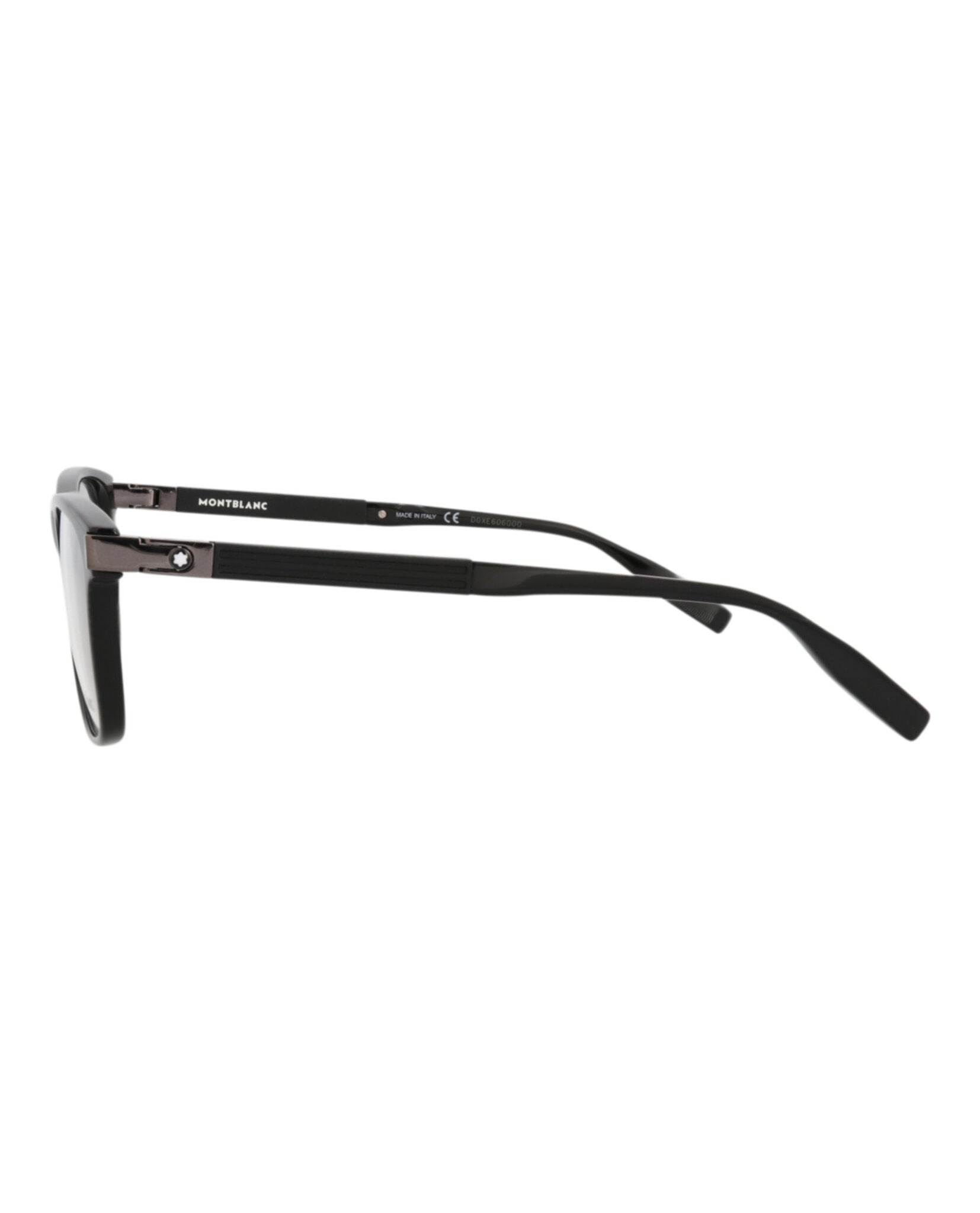 Montblanc Mens Square/Rectangle Black Black Transparent Fashion Designer Eyewear
