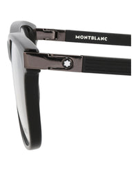 Montblanc Mens Square/Rectangle Black Black Transparent Fashion Designer Eyewear