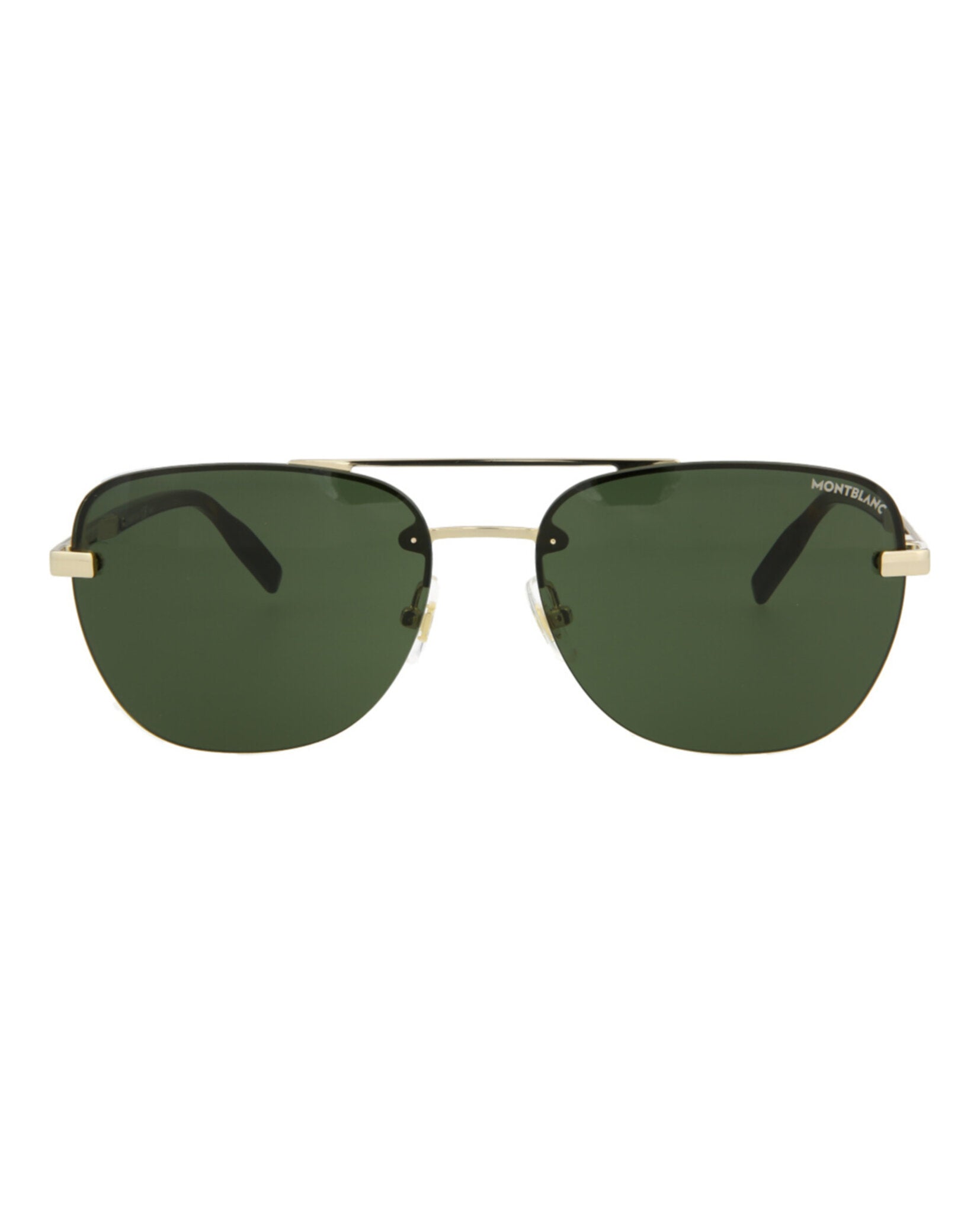 Montblanc Montblanc Mens Aviator Gold Gold Green Fashion Designer Eyewear