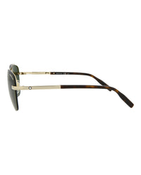 Montblanc Montblanc Mens Aviator Gold Gold Green Fashion Designer Eyewear