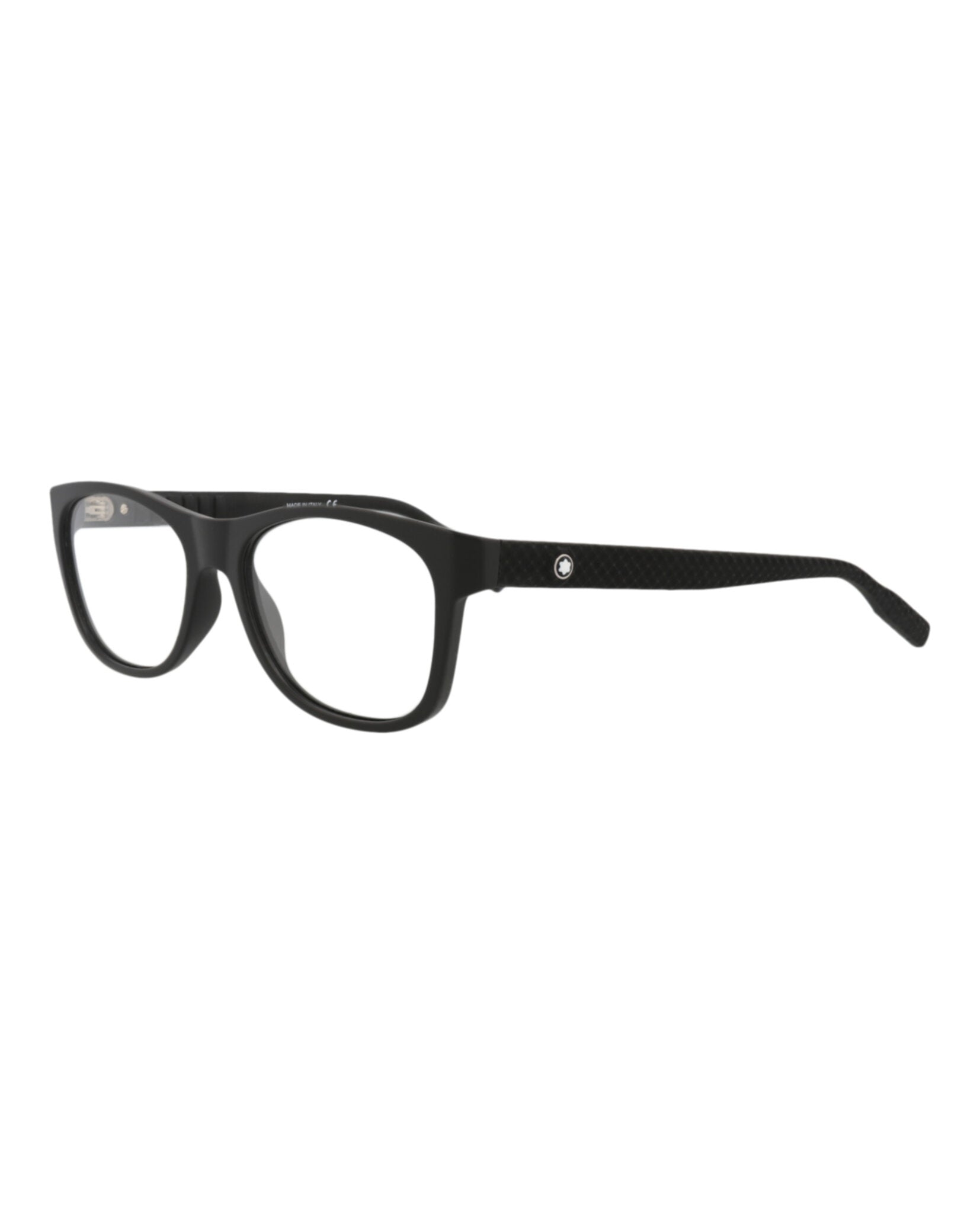Montblanc Mens Square/Rectangle Black Black Transparent Fashion Designer Eyewear