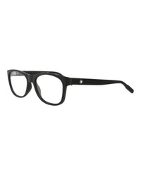 Montblanc Mens Square/Rectangle Black Black Transparent Fashion Designer Eyewear