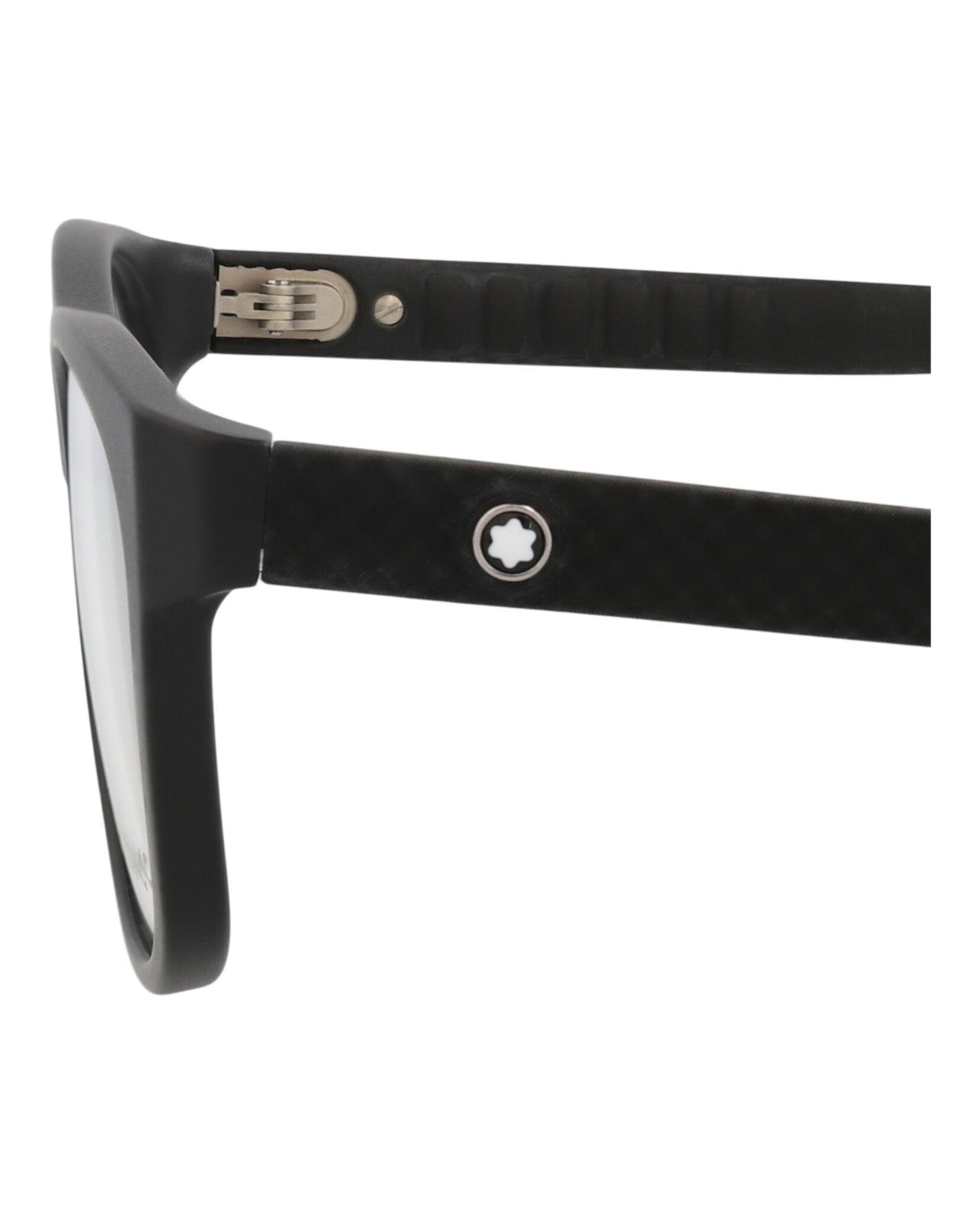 Montblanc Mens Square/Rectangle Black Black Transparent Fashion Designer Eyewear