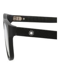 Montblanc Mens Square/Rectangle Black Black Transparent Fashion Designer Eyewear