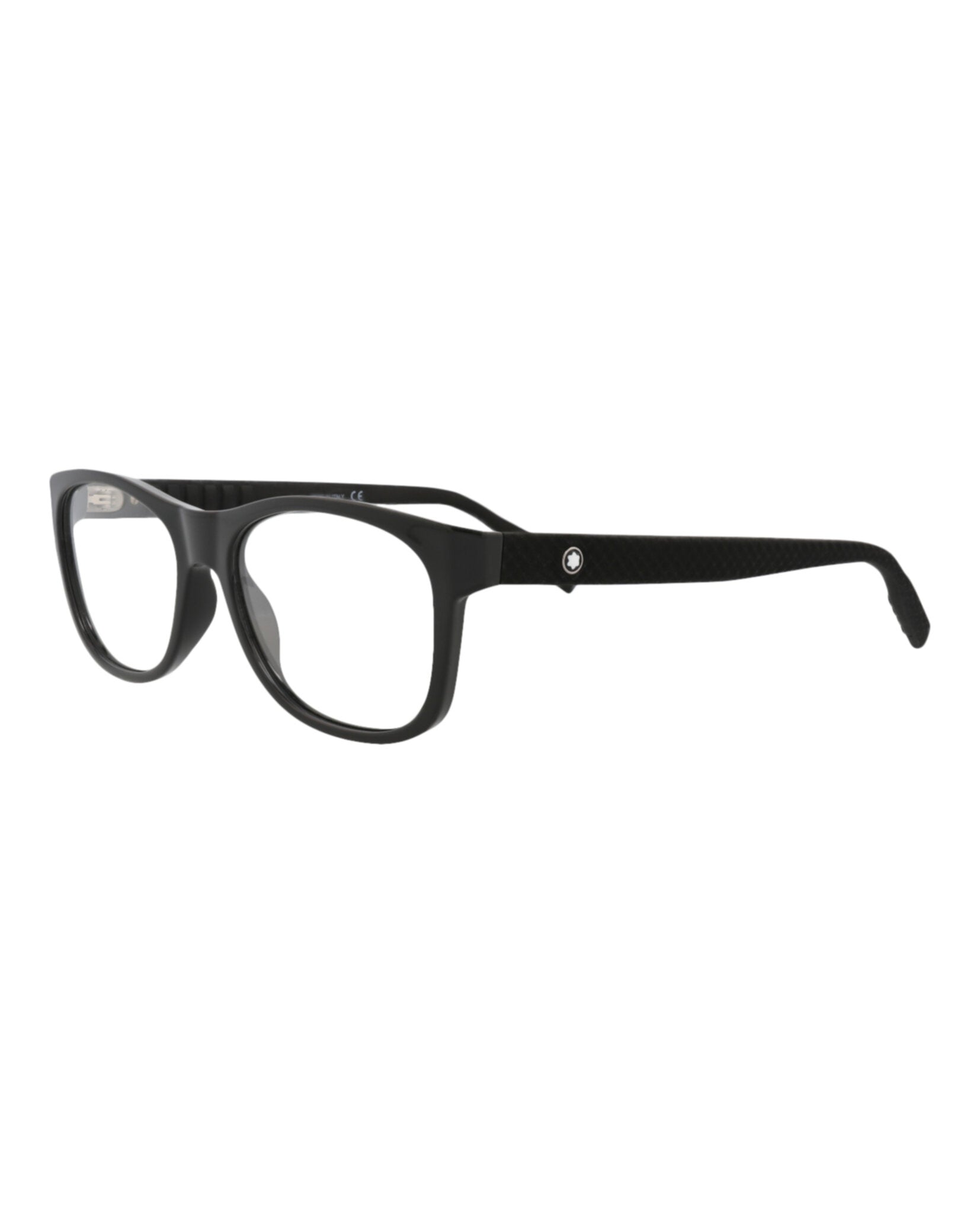 Montblanc Mens Square/Rectangle Black Black Transparent Fashion Designer Eyewear