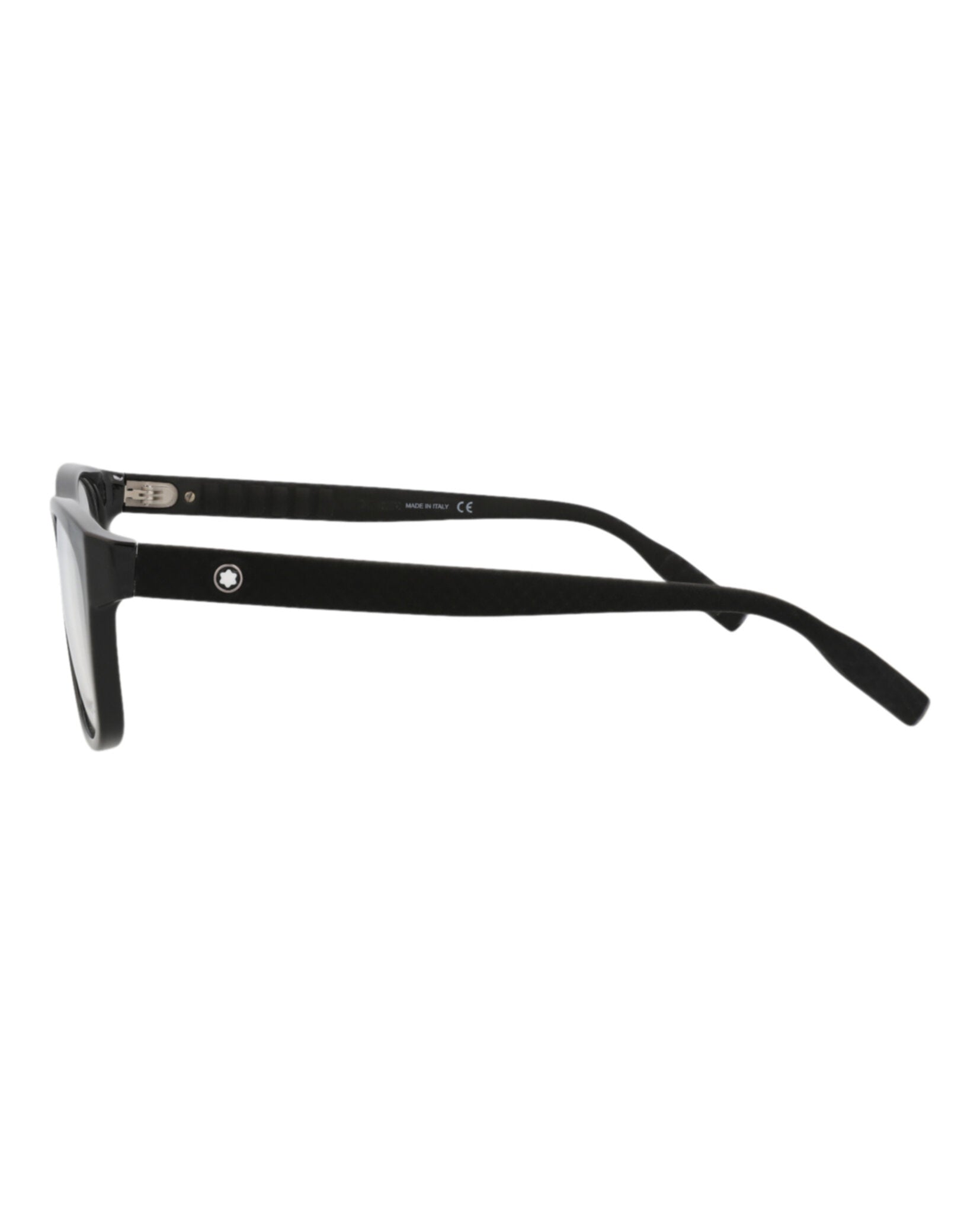 Montblanc Mens Square/Rectangle Black Black Transparent Fashion Designer Eyewear
