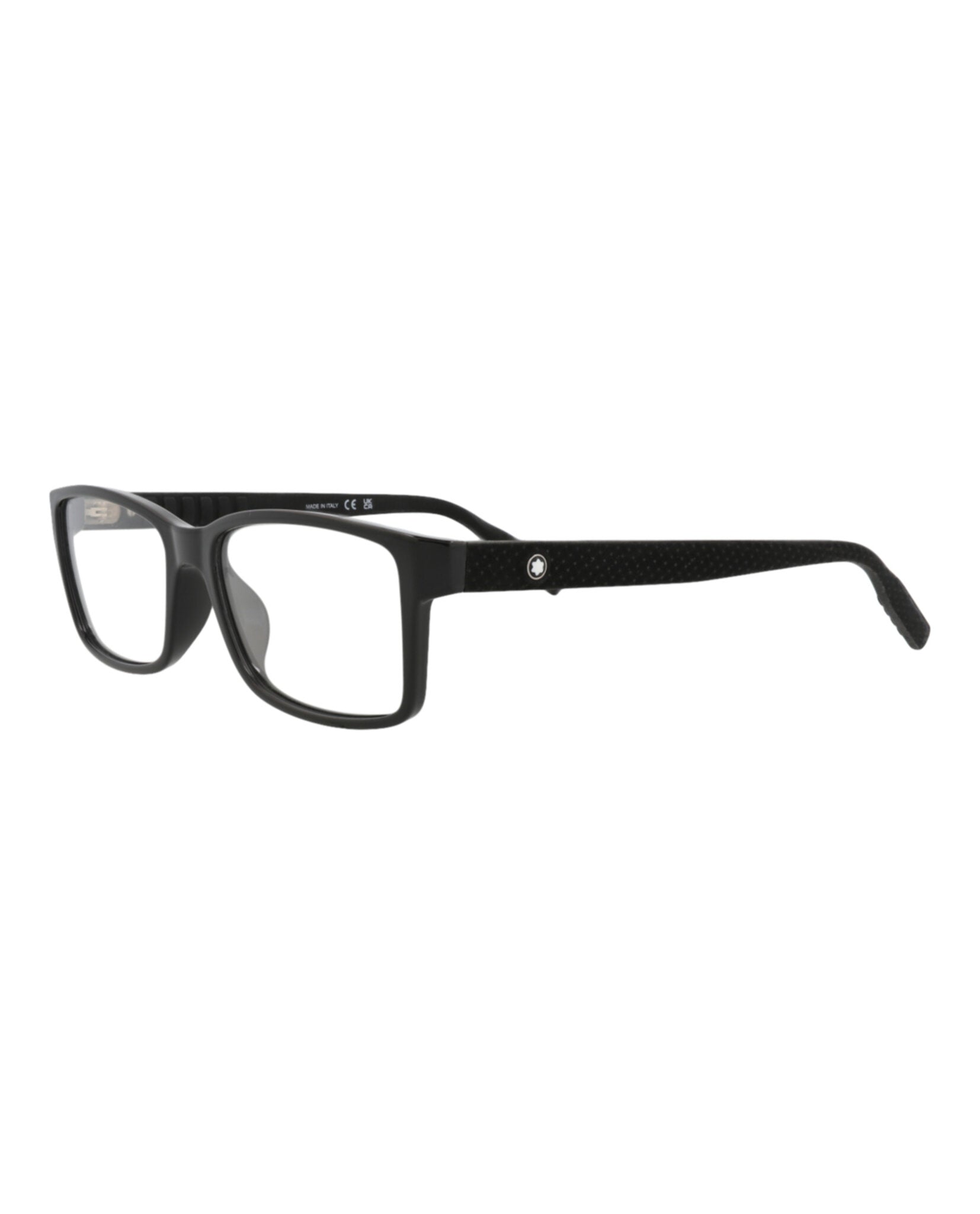 Montblanc Montblanc Mens Square/Rectangle Black Black Transparent Fashion Designer Eyewear