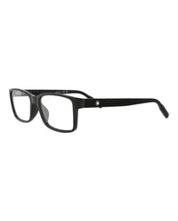 Montblanc Montblanc Mens Square/Rectangle Black Black Transparent Fashion Designer Eyewear