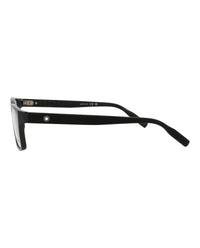 Montblanc Montblanc Mens Square/Rectangle Black Black Transparent Fashion Designer Eyewear