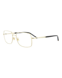Montblanc Mens Square/Rectangle Gold Gold Transparent Fashion Designer Eyewear