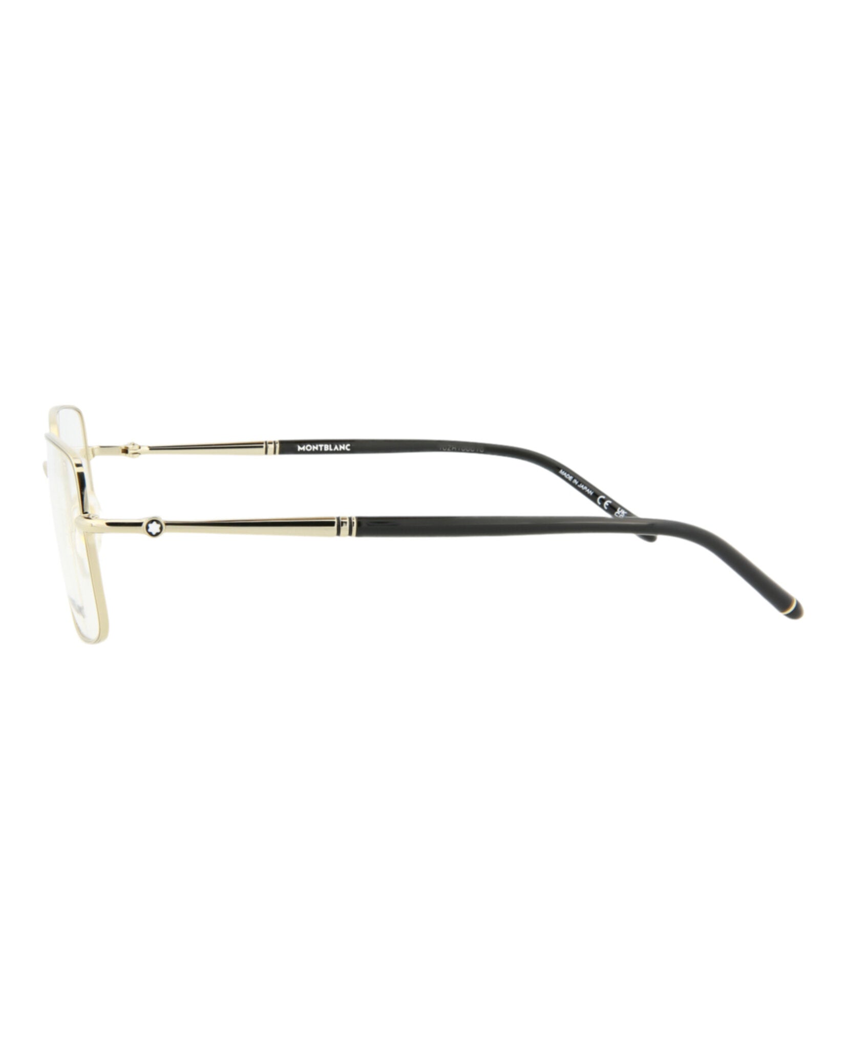 Montblanc Mens Square/Rectangle Gold Gold Transparent Fashion Designer Eyewear