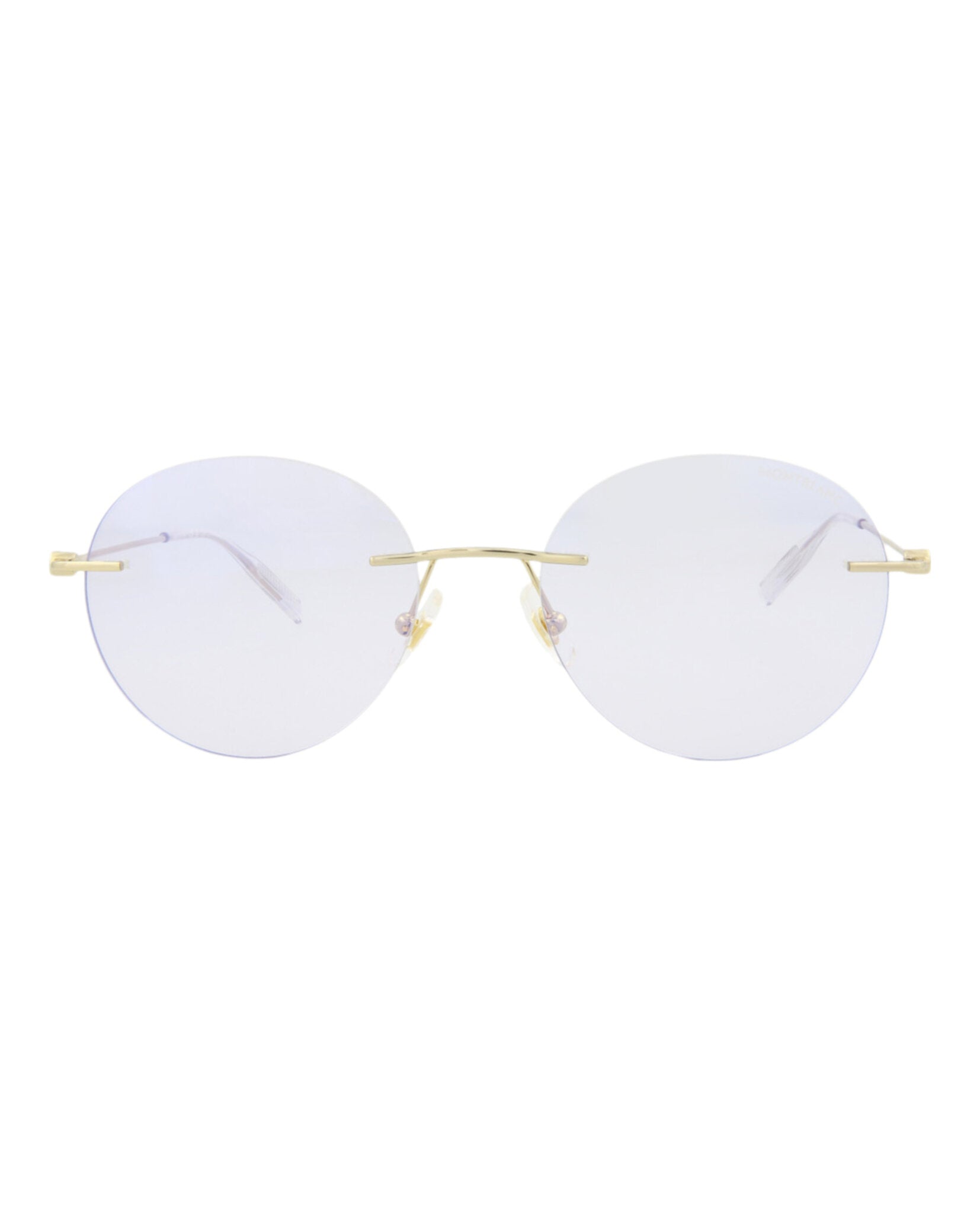 Montblanc Montblanc Mens Round/Oval Gold Gold Light Blue Fashion Designer Eyewear