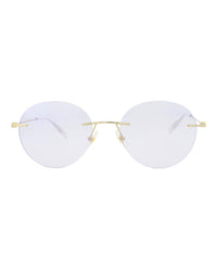 Montblanc Montblanc Mens Round/Oval Gold Gold Light Blue Fashion Designer Eyewear