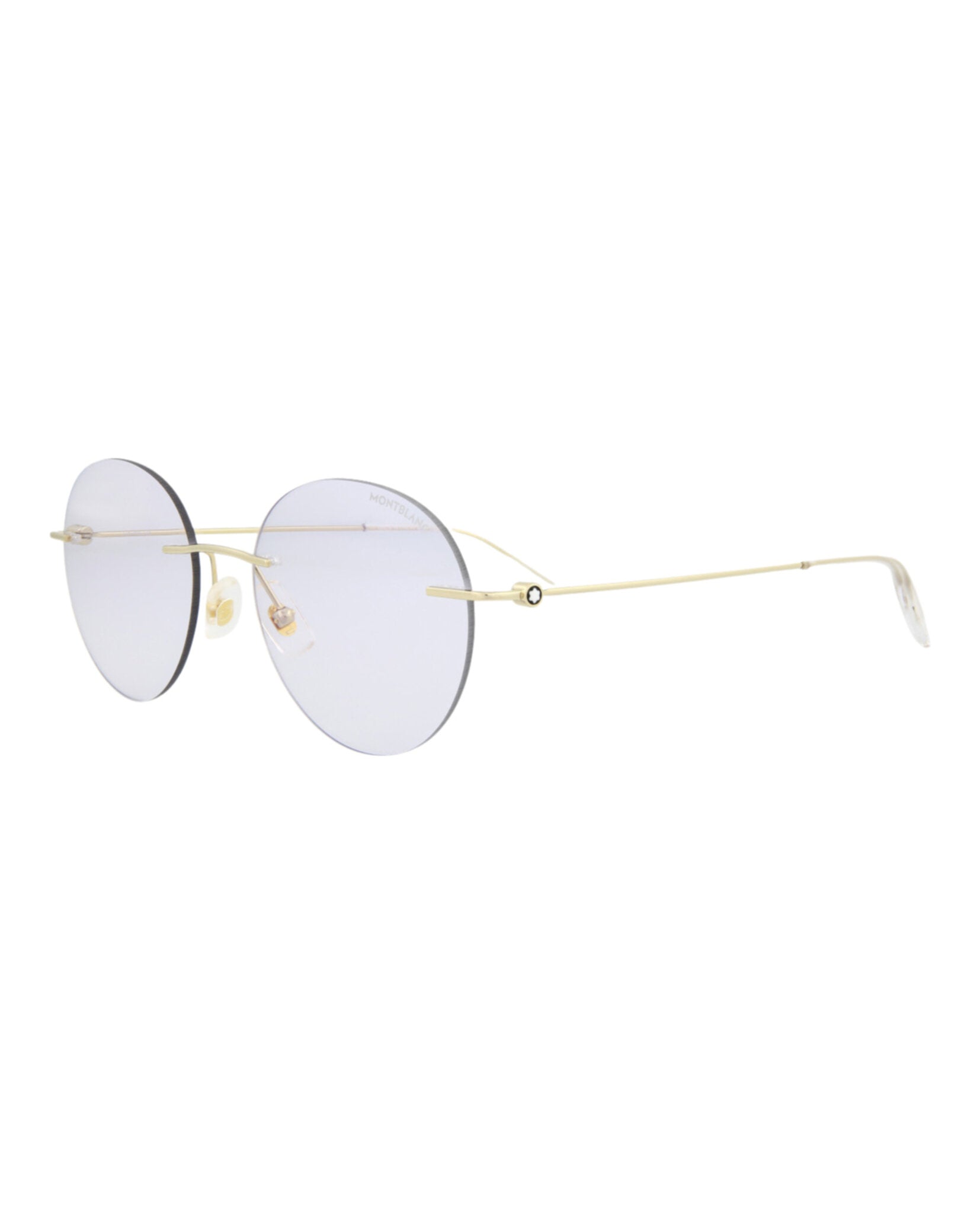 Montblanc Montblanc Mens Round/Oval Gold Gold Light Blue Fashion Designer Eyewear