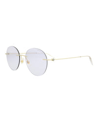 Montblanc Montblanc Mens Round/Oval Gold Gold Light Blue Fashion Designer Eyewear
