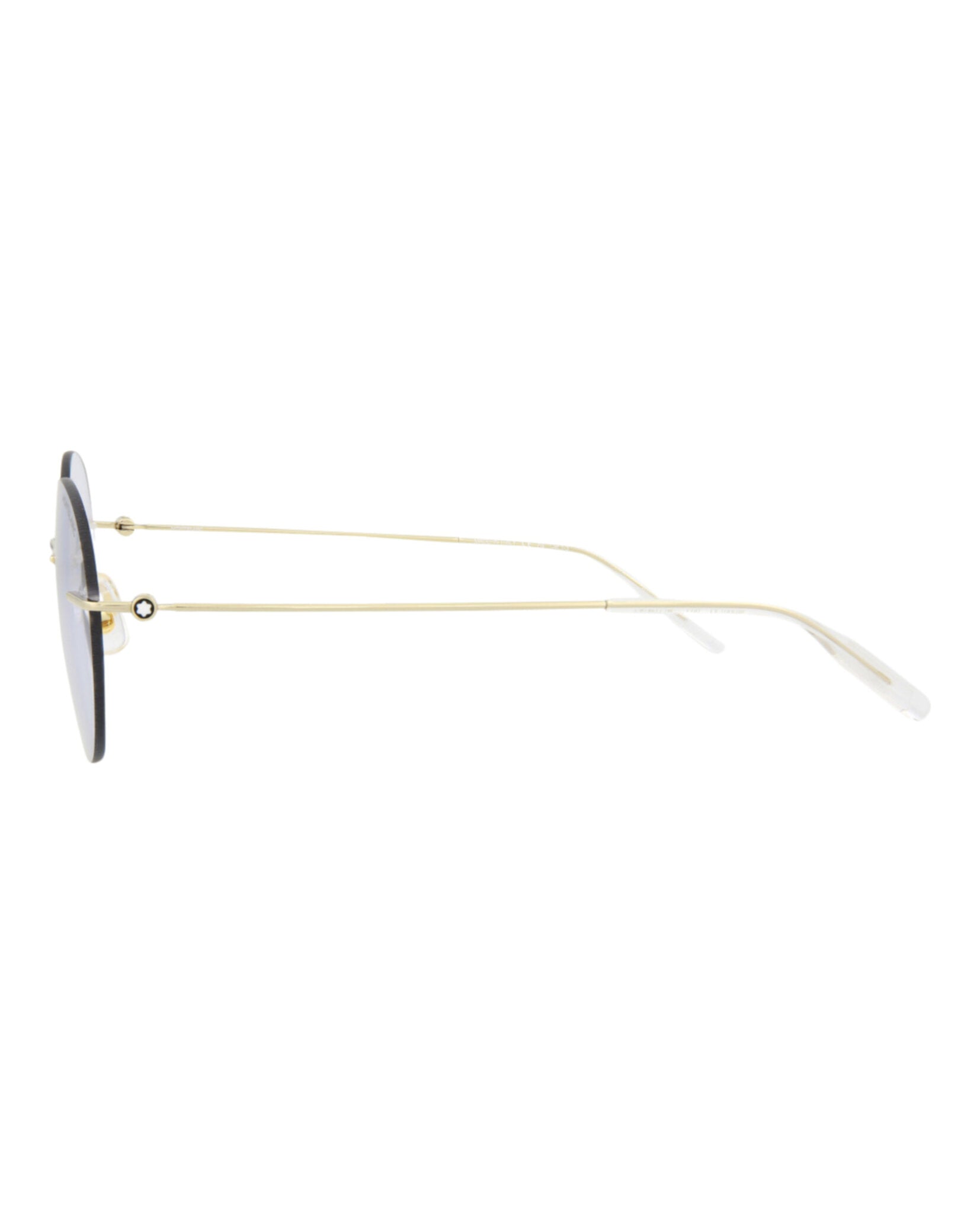 Montblanc Montblanc Mens Round/Oval Gold Gold Light Blue Fashion Designer Eyewear
