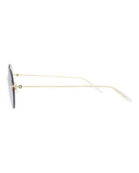 Montblanc Montblanc Mens Round/Oval Gold Gold Light Blue Fashion Designer Eyewear