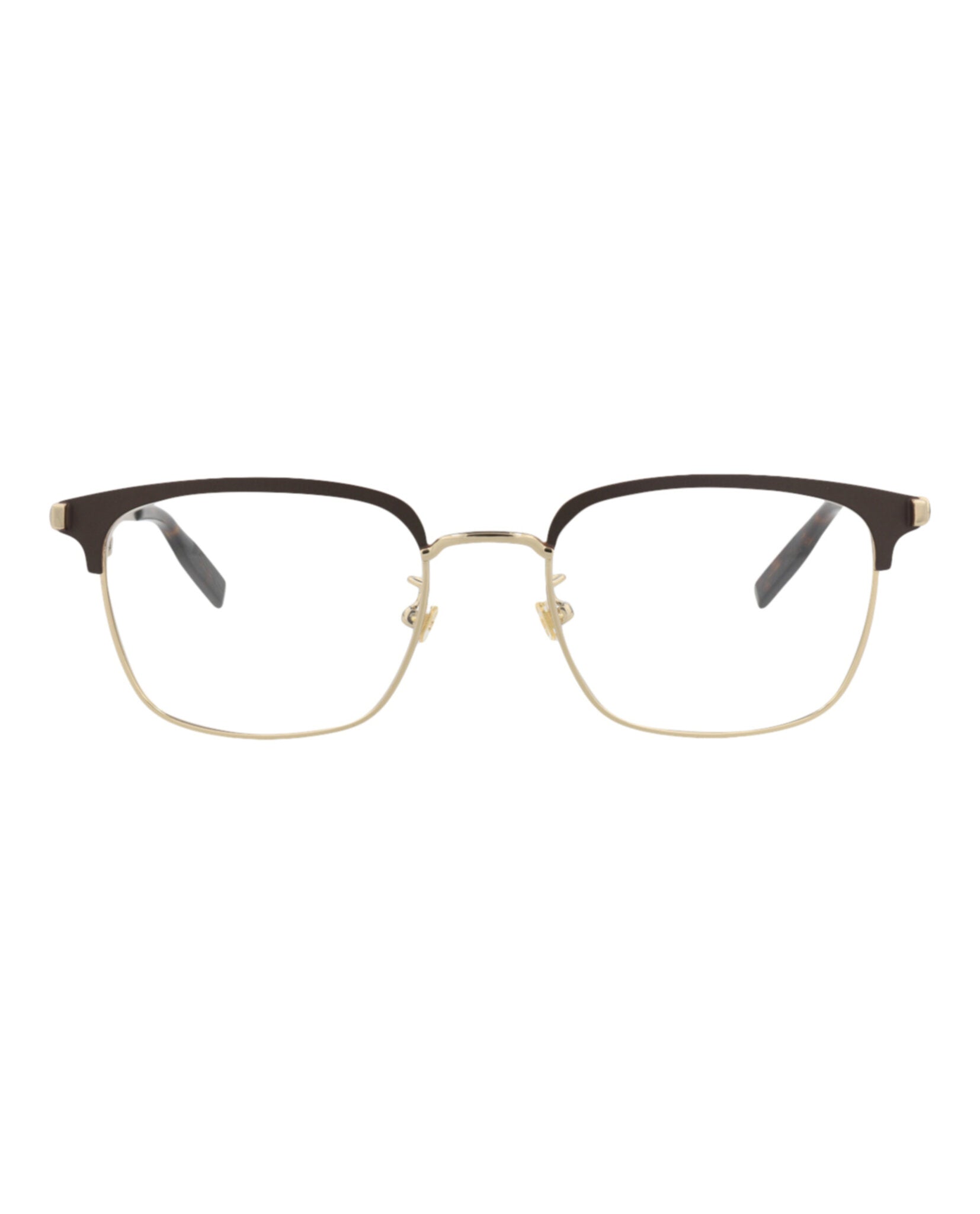 Montblanc Montblanc Mens Square/Rectangle Gold Gold Transparent Fashion Designer Eyewear